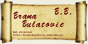 Brana Bulatović vizit kartica